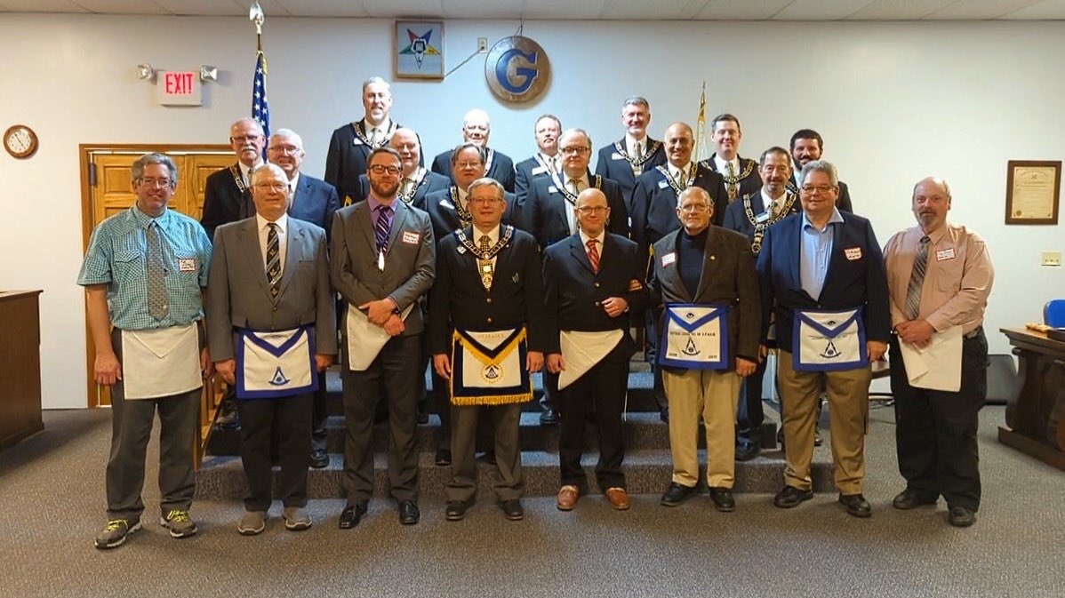 GrandLodgeNE's tweet photo. Last Saturday, Grand Lodge officers traveled to Grand Island to confer two Master Mason degrees. Thank you to Ashlar Lodge No. 33 and Hastings Lodge No. 50 for the invitation and hospitality! https://t.co/zlhavMoblb