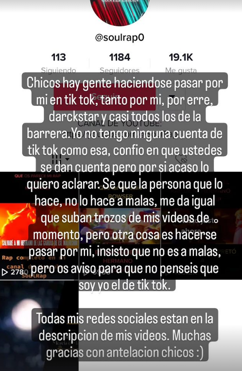 ¡CHICOS! Lo dicho en la foto, en resumen hay gente  haciendose pasar por mi y gente de la barrera en tik tok, no somos nostros, no va a malas, pero es un aviso, por que la gente puede pensar que somos nostros y decir cualquier cosa que nos perjudique. Un Rt se agradece :)