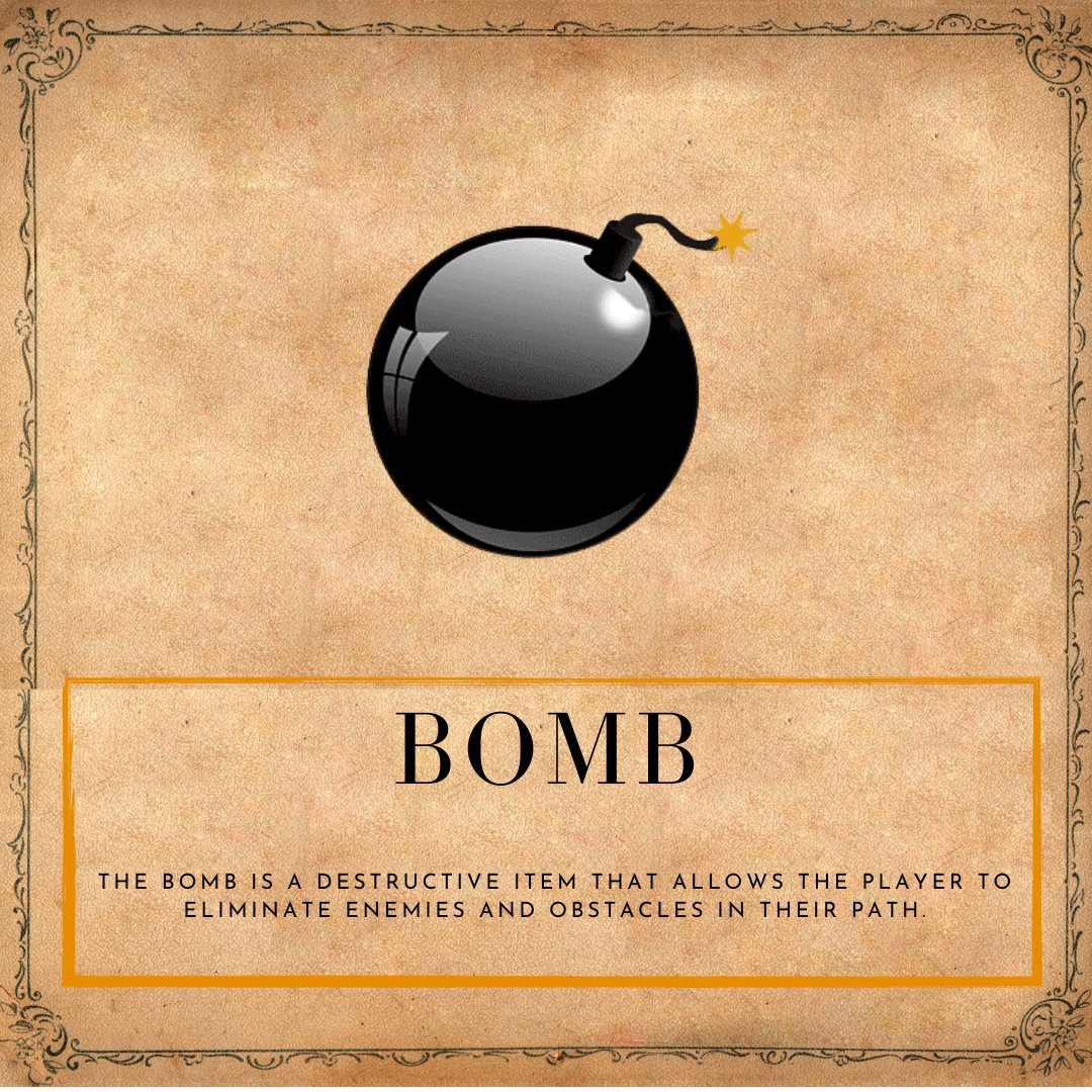 NFT items from the game:    

Bomb: 
The bomb is a destructive item that allows the player to eliminate enemies and obstacles in their path.

   #Crypto #Playtoearn #PlayToEarnGame #NFTs