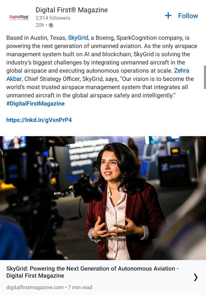 So proud of my sister @zeeinweb3 making waves in AI based air traffic management as CSO of Skygrid, a @SparkCognition and @Boeing company.