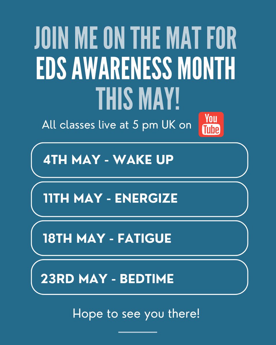 jdibon's tweet image. It starts this Thursday at 5pm over on my hypermobility YouTube channel. Can you join me? #edsawareness