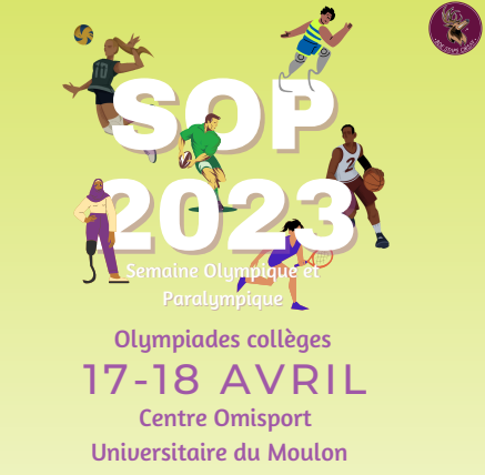 clgJeanMoulin91's tweet photo. #SOP2023  Des élèves de 4e ont participé aux Olympiades collèges :
✅🏐assis, 🏀3X3, 🏉flag
✅carabine laser
✅🤾‍♂️4x4
✅spikeball
✅sensibilisation #handisport♿️,chasse au trésor #JO 
✅relai à l'aveugle🏃‍♀️
@acversailles @unss @unss91 @Paris2024 @Ville_Verrieres @UnivParisSaclay https://t.co/dXb3pP7vs5