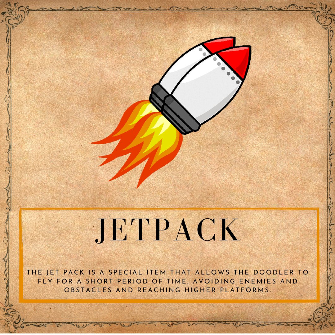NFT items from the game:  

Shield: 

Jet Pack: 
The Jet Pack is a special item that allows the Doodler to fly for a short period of time, avoiding enemies and obstacles and reaching higher platforms.

 #Crypto #Playtoearn #PlayToEarnGame #NFTs
