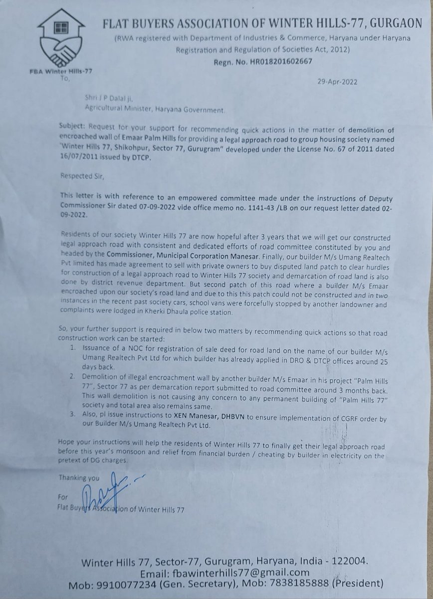 vinmaye19's tweet photo. @JPDALALBJP @nishantyadavIAS @DC_Gurugram
Sir today we visited Swatantrata Senani Zila Parishad Bhawan Gurugram on invitation by the District Registrar to explain our pain but couldn't get time to express, so refer attached request and help immediately in this matter. https://t.co/ngwSNqoLn0