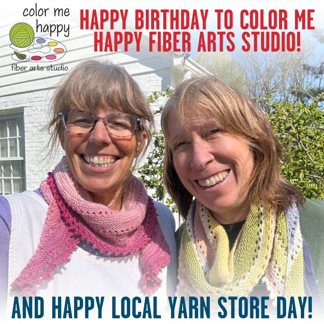 NobleCreates's tweet image. Guess who is having a birthday?! Color Me Happy Fiber Arts Studio is turning 1! Come celebrate with them on Local Yarn Store Day, today, April 29th. They will have an open studio from Noon to 5PM. 
To learn more, visit bit.ly/3LyCDvF 
.
.
.
#colormehappy #nparts