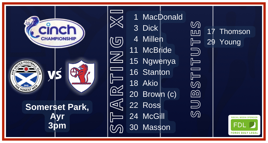 RaithRovers's tweet photo. 📄 TEAM NEWS
Robbie Thomson and Greig Young make up a two-man bench today for #YourRovers https://t.co/4rLykSDxpG