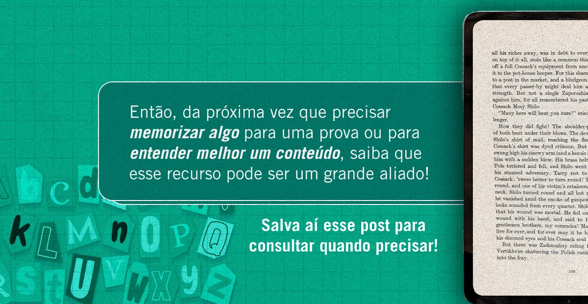 Quais técnicas e ferramentas você usa para tornar seu aprendizado mais completo? Já ouviu falar de Mnemônica? Não!? Então dê uma olhada nas imagens e saiba como isso pode ser um recurso e tanto para o seu aprendizado!