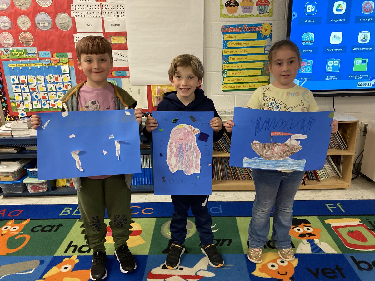 BrownMary19's tweet photo. Students created their own “Something in the Water” projects after reading the book Hey Water! @paeseagulls https://t.co/Vuizq21uXe
