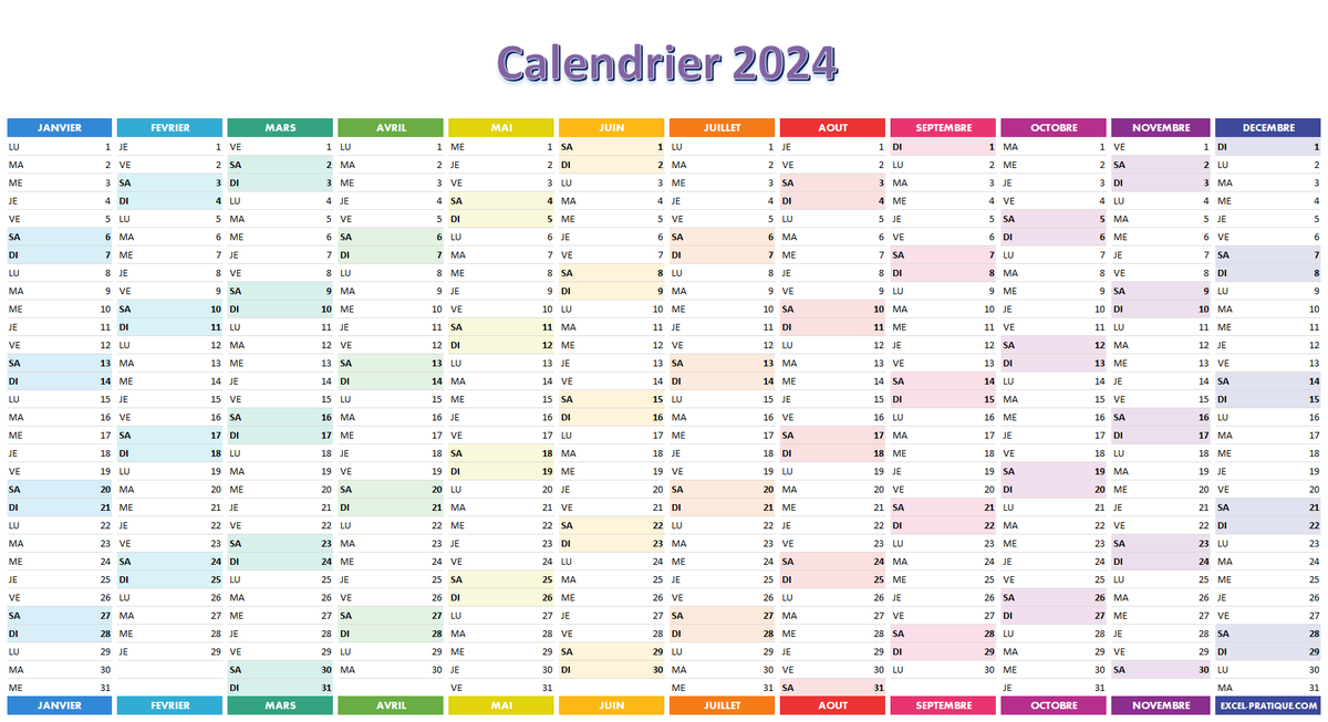 Excel_Pratique's tweet photo. Le #calendrier 2024 pour #Excel est disponible en téléchargement (gratuit) 🙂

https://t.co/DANVF7sRkh

#calendrier2024 #office https://t.co/nK1ufrLNu7