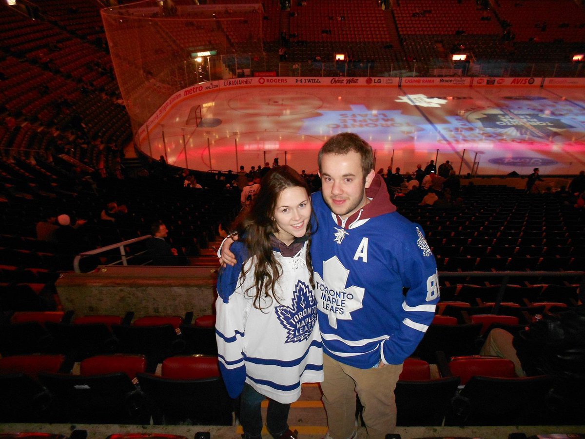 BenWilsonVT's tweet photo. Hey @MapleLeafs! This is my wife @YolandaGallant and I at our first game together back in 2012. Today is our Birthday. It’s also Cujo’s! I’m thinking a win would be a nice present. If you had to do it to us, a consolation prize could be tickets. Puck’s on your stick… 😉 https://t.co/cMLFbD5CrD