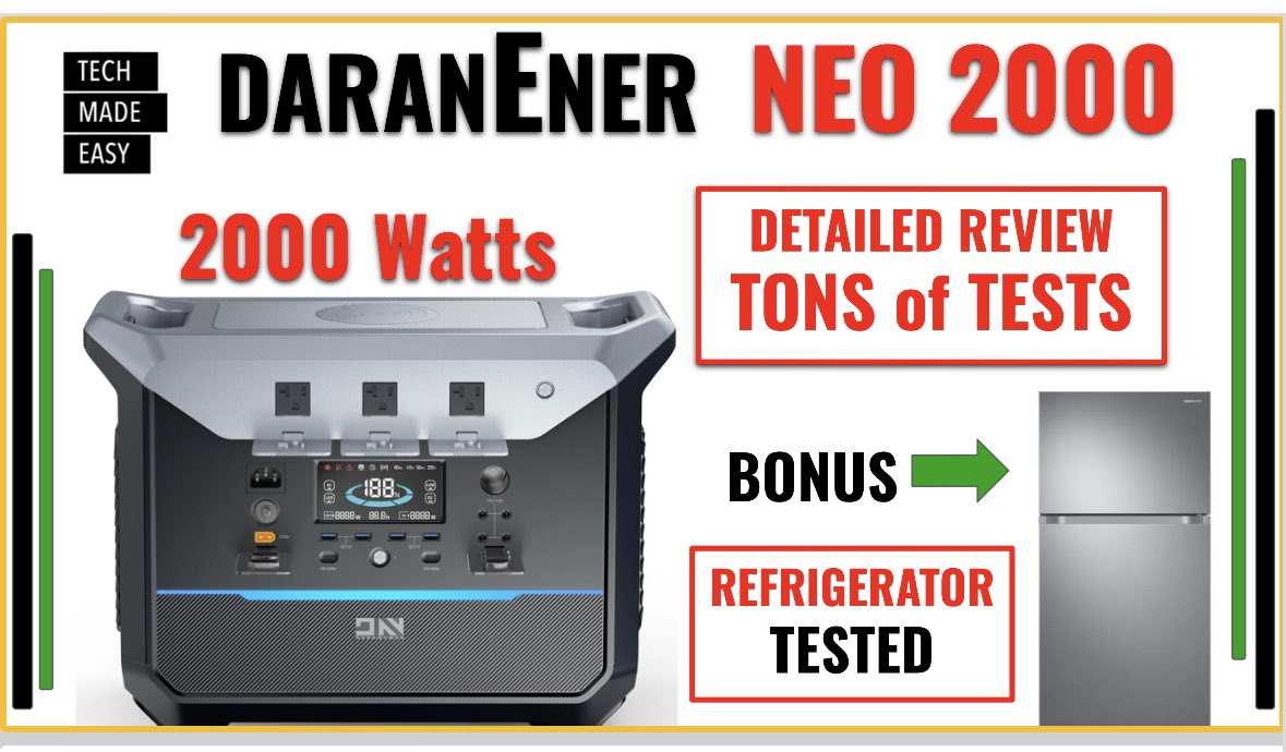 TechMadeEasy1's tweet photo. POWER BEAST DaranEner NEO2000 Power Station DETAILED Review and TESTING 

Link
https://t.co/41xYOrytLZ

@DaranEner 
@DaranEnerJapan 
@techmadeezy
@techmadeeasy1
#techmadeezy
#daranener
#daranEnerNeo2000 
#DaranEnersp300 
#DaranEnerSolar 
#vanlife
#solar 
#solargenerator https://t.co/QkMOROic6U