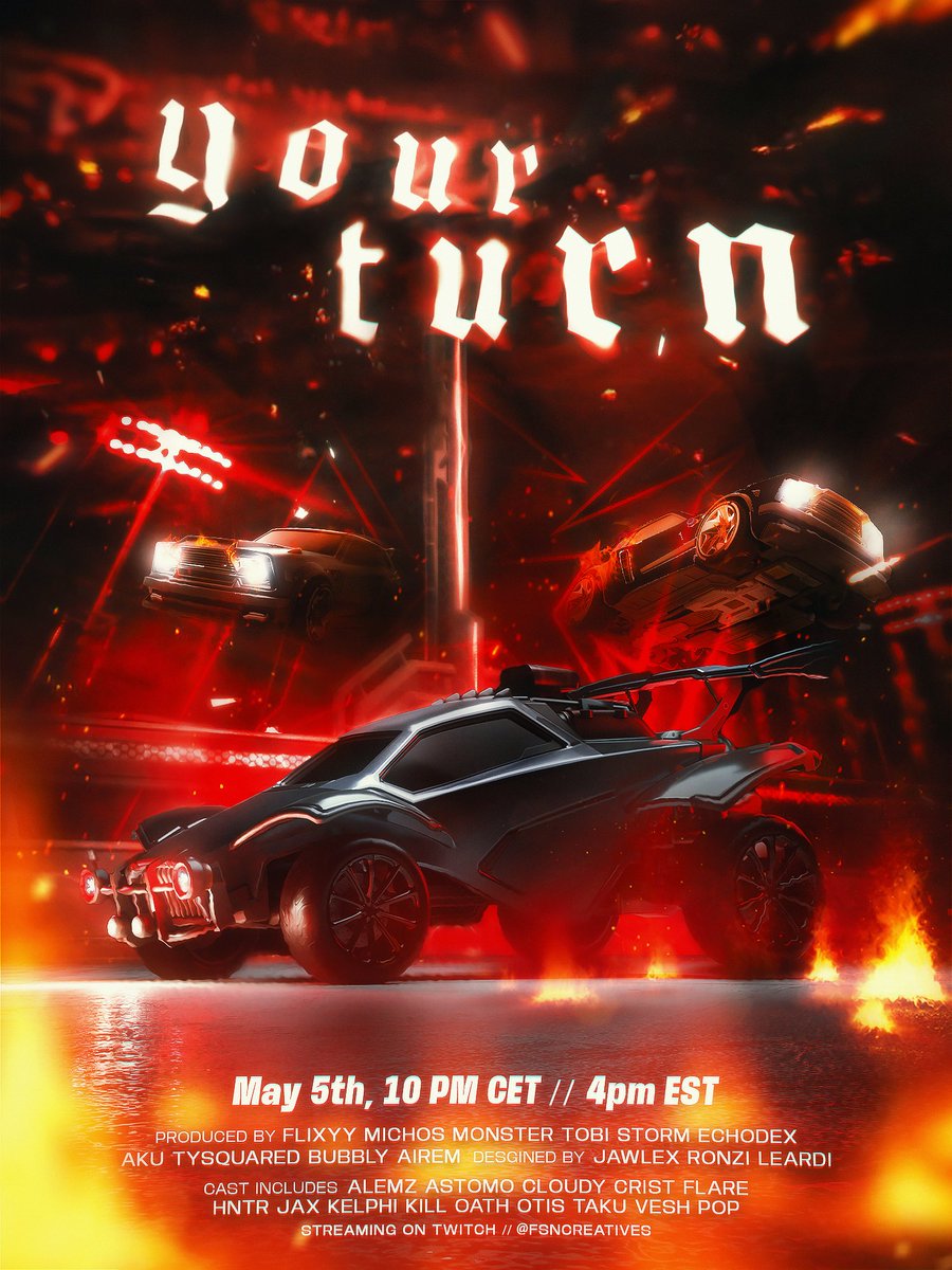 FSNcreatives's tweet photo. YOUR TURN - a collaborative overedit out May 5th.

Watch party at FSNcreatives on Twitch at 4pm EST / 10PM CET. https://t.co/wjJvBL0rVg