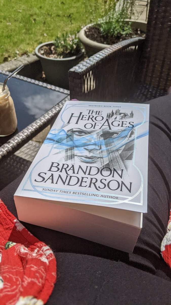 Crazface's tweet photo. So happy I can read in the garden today. Getting some much needed Vit D. I can't believe it has taken me all this time to get to the Mistborn Trilogy. #Readathon #Deweys https://t.co/lVF68I4wNB