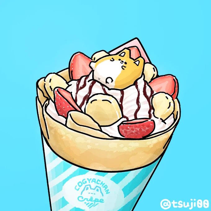 トッピングされるコギャ #クレープの日