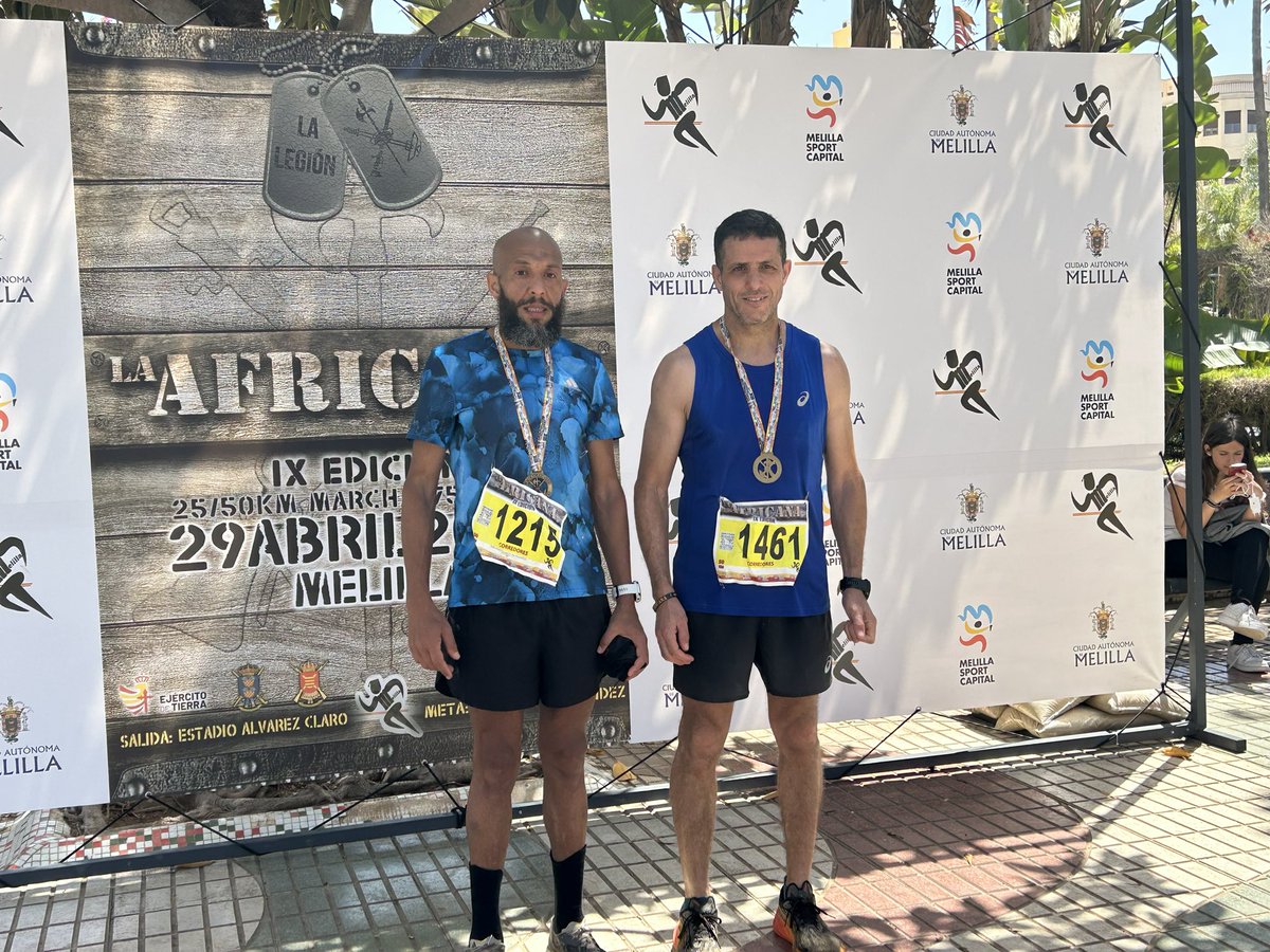 🏆🏃 Los tres primeros de la IX Carrera Africana (50km) 🏃🏆

🥇 Jairo Sánchez Moreno
🥈 Ahmed Mohamed Karroum
🥉 Rachid Hamed Mohamed

💥 Vive la IX Carrera Africana con la SER <a href="/MSC__Oficial/">Melilla Sport Capital</a>