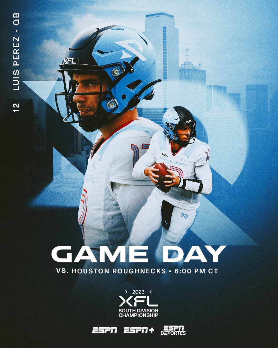 UFLRenegades's tweet photo. GAMEDAY 🫡

#XFLRenegades | #XFL2023 https://t.co/rALBKLr4oW