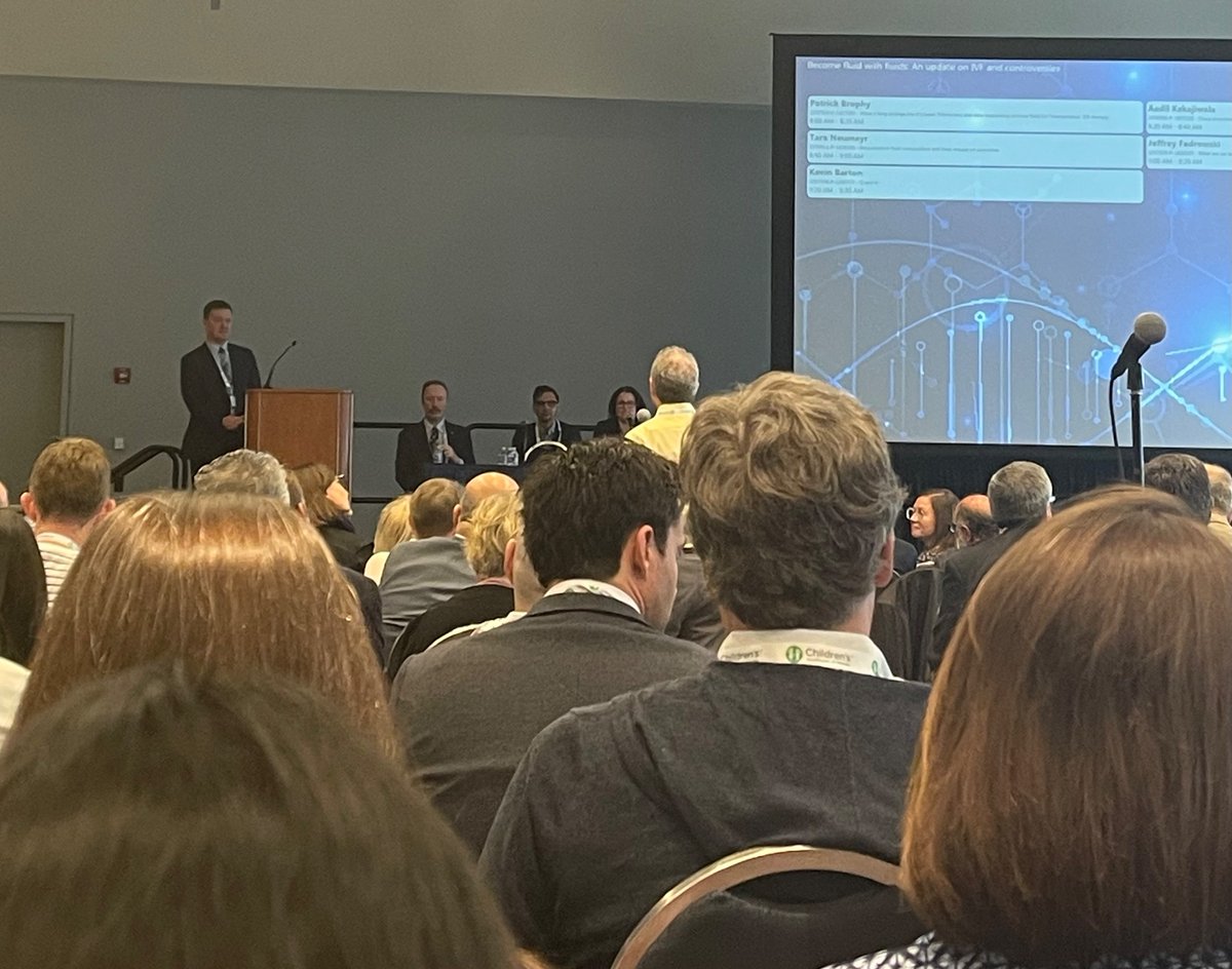 Dr. Tahagod Mohamed, MD (@pedsnephrodoc) on Twitter photo Outside of intracranial pathology, 0.9% saline isn’t the best first line maintenance fluid choice in critically-ill children.
Outstanding (and full) IV Fluid session at #PAS23 #ASPN23
By Drs. Jeff Fadrowski, @GCHPedsChair <a href="/slgold777/">stuart goldstein</a> et al. Outside of intracranial pathology, 0.9% saline isn’t the best first line maintenance fluid choice in critically-ill children.
Outstanding (and full) IV Fluid session at #PAS23 #ASPN23
By Drs. Jeff Fadrowski, @GCHPedsChair <a href="/slgold777/">stuart goldstein</a> et al.