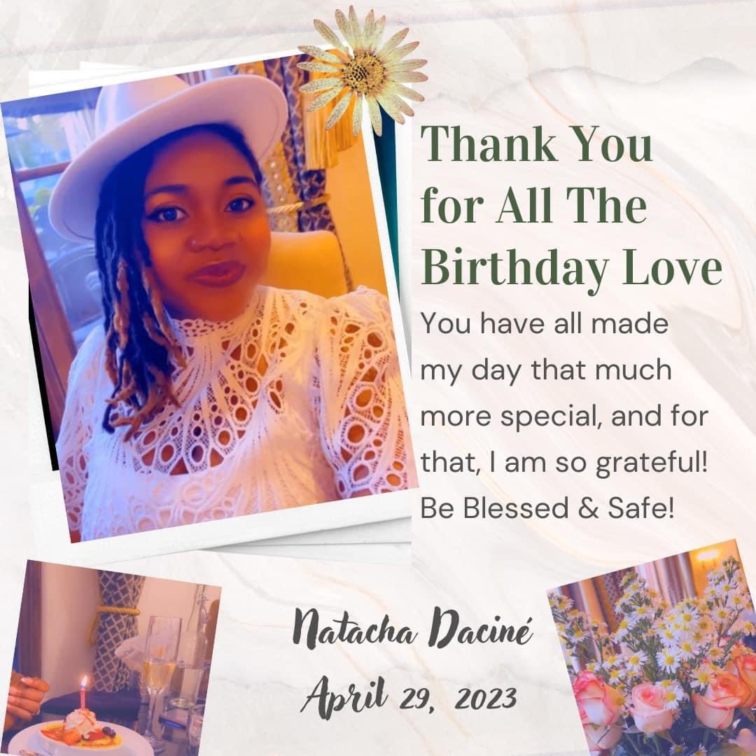 Merci de vos marques d’attention à l’occasion de mon anniversaire, ce 27 avril dernier. Vous avez rendu ma journée plus que spéciale; pour cela, je vous suis reconnaissante. Merci, soyez béni.e.s!🙏