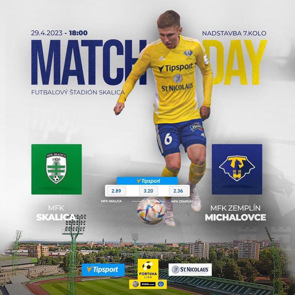 MATCHDAY 🟡🔵
Dnes sa o 18:00 v rámci 7. kola nadstavbovej časti Fortuna ligy predstavíme na pôde Skalice. 
#spolusmezemplin