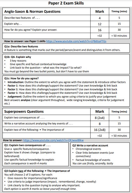 EHP89's tweet image. Designed some paper guides for Edexcel GCSE - easily adaptable for topic. Recommended @historychappy excellent &apos;how to answer&apos; videos for students to use.
#gcsehistory #edexcel #historyteacher #revision