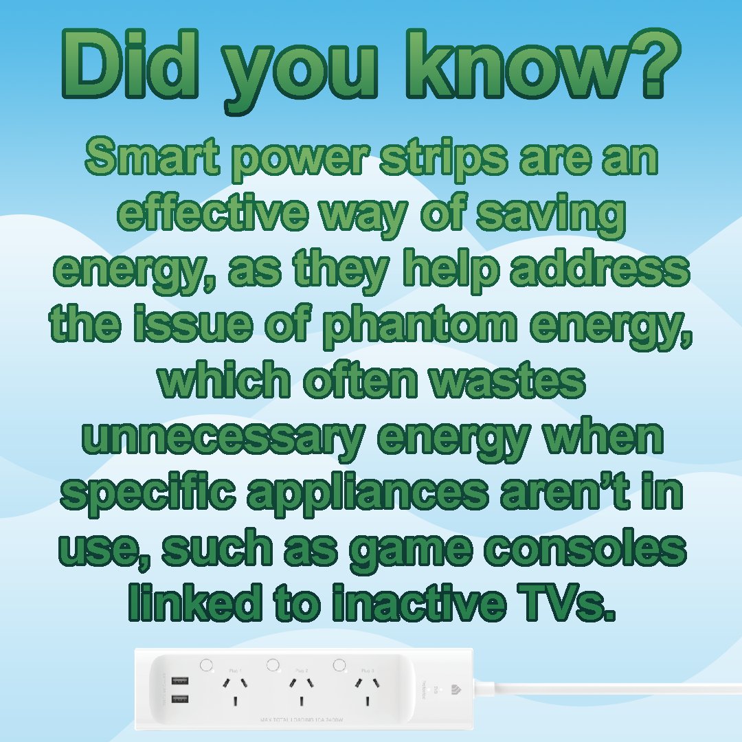 Here's a fun little fact about smart power strips. Which ones do you use? #EnergySavings #GreenLiving #EnergyConservation #RenewableEnergy #EnergyRatings #HouseholdAppliances #SustainableLiving #EnergyEfficiency