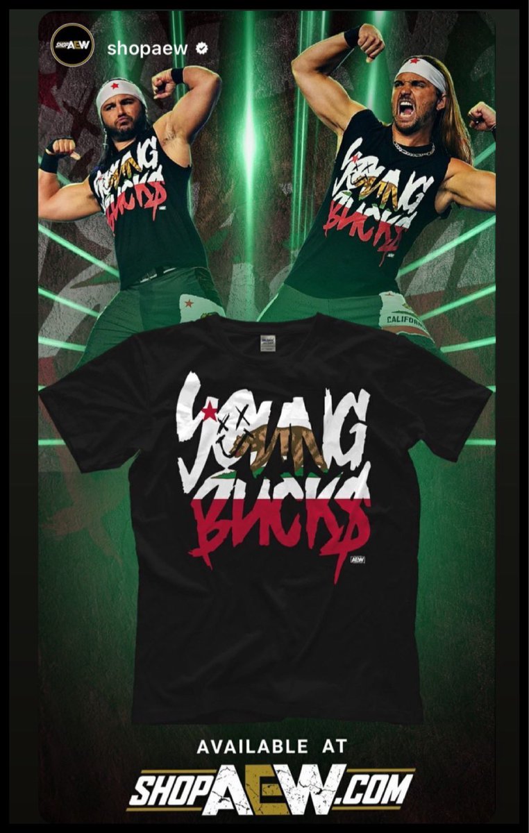 YoungBucks_AEW's tweet photo. The Yarn Bucks are looking so sassy this #Saturday ! 

They are wearing their favorite California shirt 😉

#aew #youngbucks #merchfreak #SaturdayVibes https://t.co/ioZ5WN0UeW
