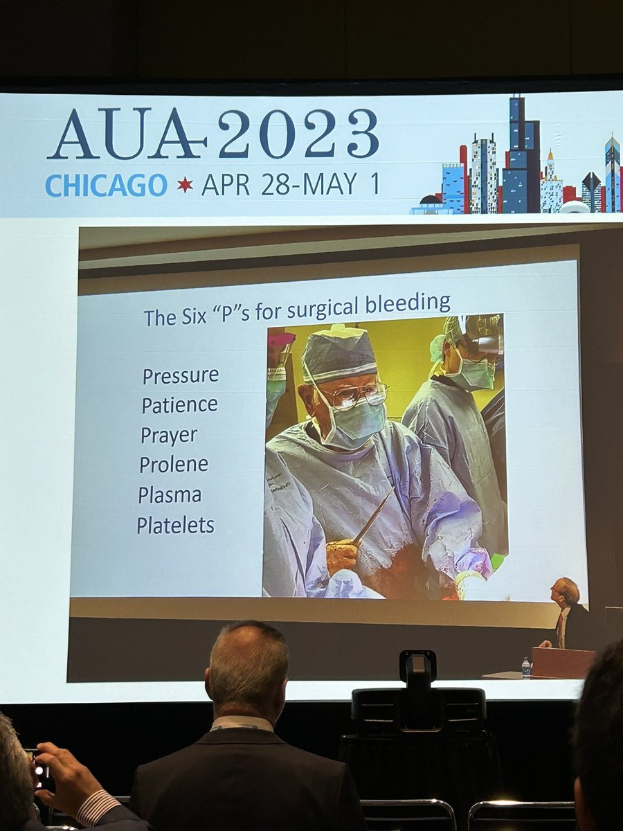 Six P’s for surgical bleeding 🩸 
Pressure
Patience
Prayer
Prolene
Plasma
Platelets
#AUA2023