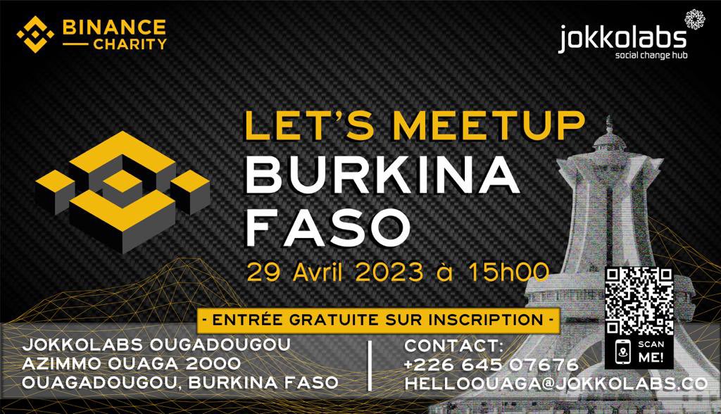 JklOuaga's tweet photo. Le meetup #Binance et #Jokkolabs c’est tout à l’heure à Azimmo Ouaga2000 dans notre espace. 
#BinanceCharity
#BinanceAcademy https://t.co/koTA5c4Kwl
