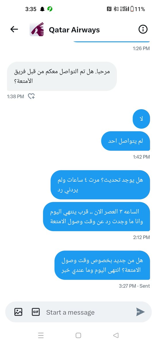 Abady_ETH's tweet photo. @qatarairways تجربة ضياع الامتعة في السفر امر يحدث كثيرا ،،، ولكن لا يتمنى الشخص ان تحصل مع الخطوط القطرية. قمة في عدم الرغبه في خدمة المسافر… 
#اخر_مره #الخطوط_القطرية https://t.co/huQ4DXLajR