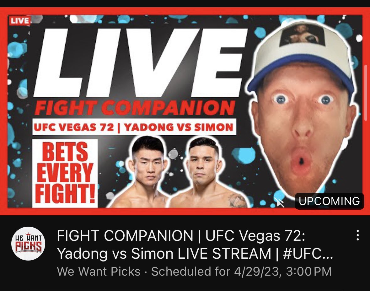 JT_Lines's tweet photo. BEST LIVE STREAM IN THE WORLD!!

LIVE TODAY AT 3pm CENTRAL!! 

Live bets for every fight, sometimes we eat bananas, getting naked always possible 

See you there! 

#UFCLiveStream #UFC #UFCVegas72 

https://t.co/4ykasILMAI https://t.co/Nez4xkKAM5