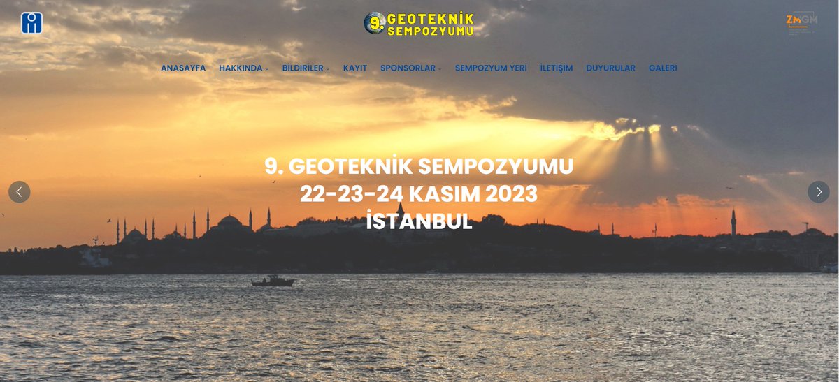 9. Geoteknik Sempozyumu 
İnşaat Mühendisleri Odası İstanbul Şubesi tarafından Zemin Mekaniği ve Geoteknik Müh. Derneği işbirliğiyle
22-24 Kasım 2023'de İstanbul'da düzenlenecektir. 

Bildiri özetleri halen sempozyum web sayfasından kabul edilmektedir. 

9geoteknik.org