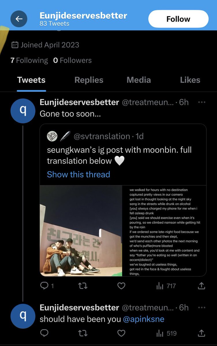 jetaimeNang's tweet photo. This is genuinely devastating . Another person asking her to end her life and tagging her knowing full well she will see it. Naeun is soo sensitive &amp; she gets hurt easily..I’m terrified &amp; angry &amp; Idon’t know what to do anymore…

Please report this so she doesn’t see it https://t.co/32PiuuZOTw