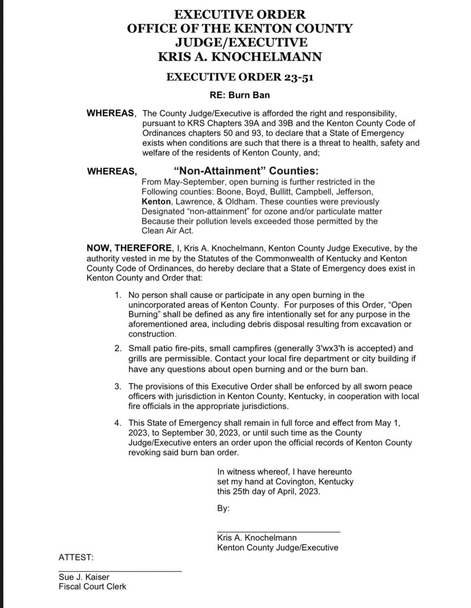 IFD_NKY's tweet photo. County wide burn ban will be in effect from May 1st to September 30th. https://t.co/K5g2rm4YCB