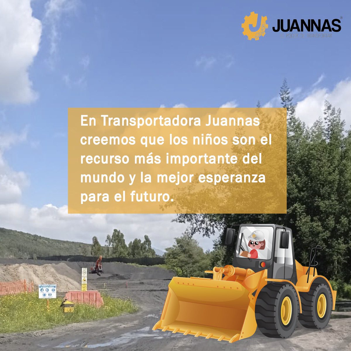 JUANNAS_'s tweet photo. Los niños son el futuro, son la luz de esperanza para la humanidad, son la fuerza del cambio.

Transportadora Juannas les desea #FelizDiaDelNiño 

#elpoderdetransportar #AlquilerdeMaquinariaPesada #logisticaytransporte https://t.co/6VDnStd2U9