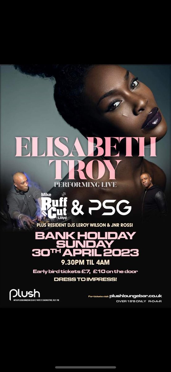 **Bank Holiday Sunday ** catch me @plushloungebar alongside <a href="/DJLeroyWilson/">Leroy Wilson</a> with Special guests <a href="/ElisabethTroy1/">Elisabeth Troy</a> <a href="/MikeRuffCut/">Mike Ruff Cut Lloyd</a> <a href="/MCPSG/">MC PSG</a>