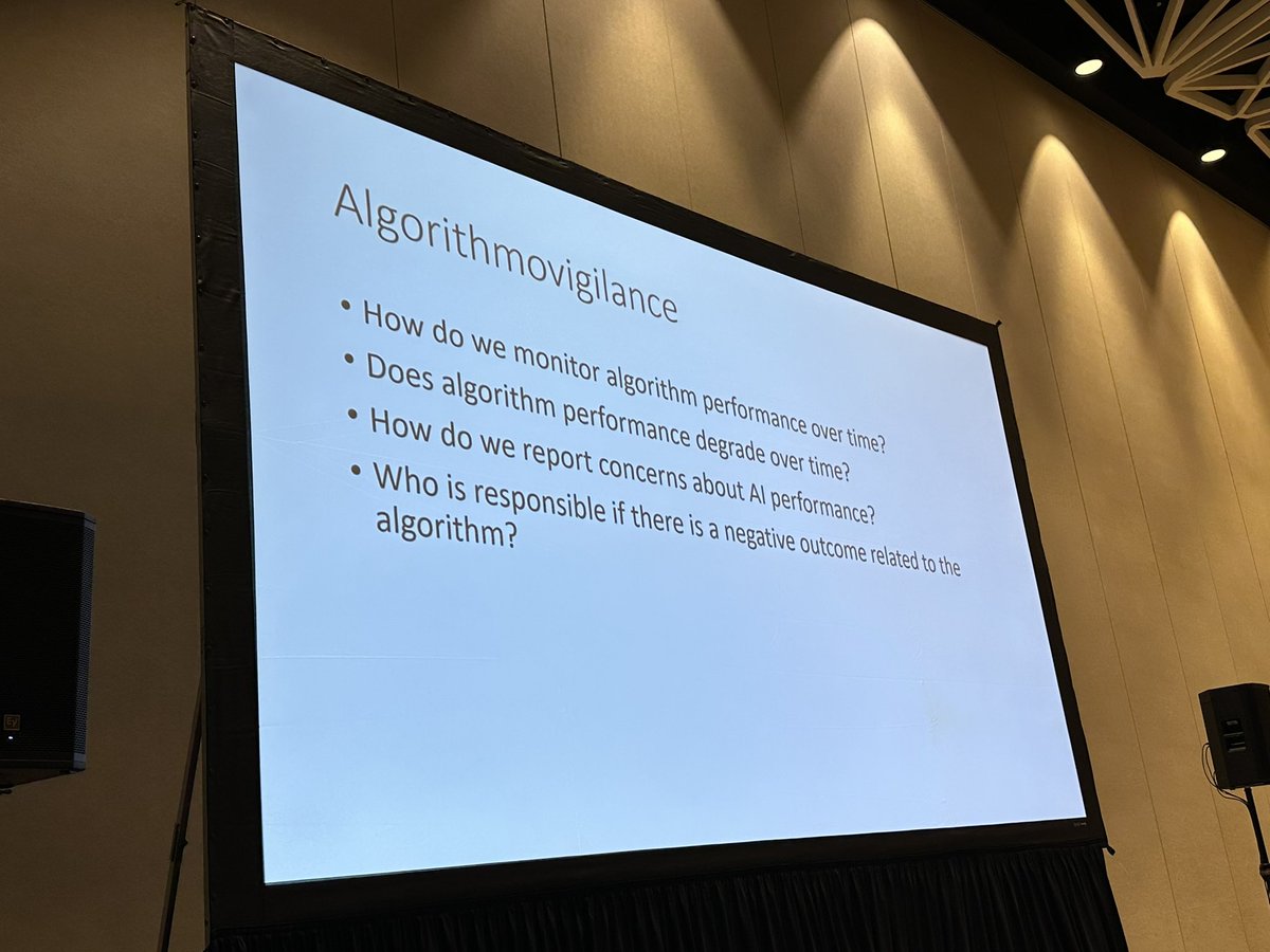 candacegranberg's tweet photo. Learned a new word from @DanKeefe12! 
Awesome talk on algorithms and the future of machine learning. 💻
#AUA23 #SPU23 @SPU_Urology 
#algorithmovigilance 🤓 https://t.co/MyBrCe4ixC