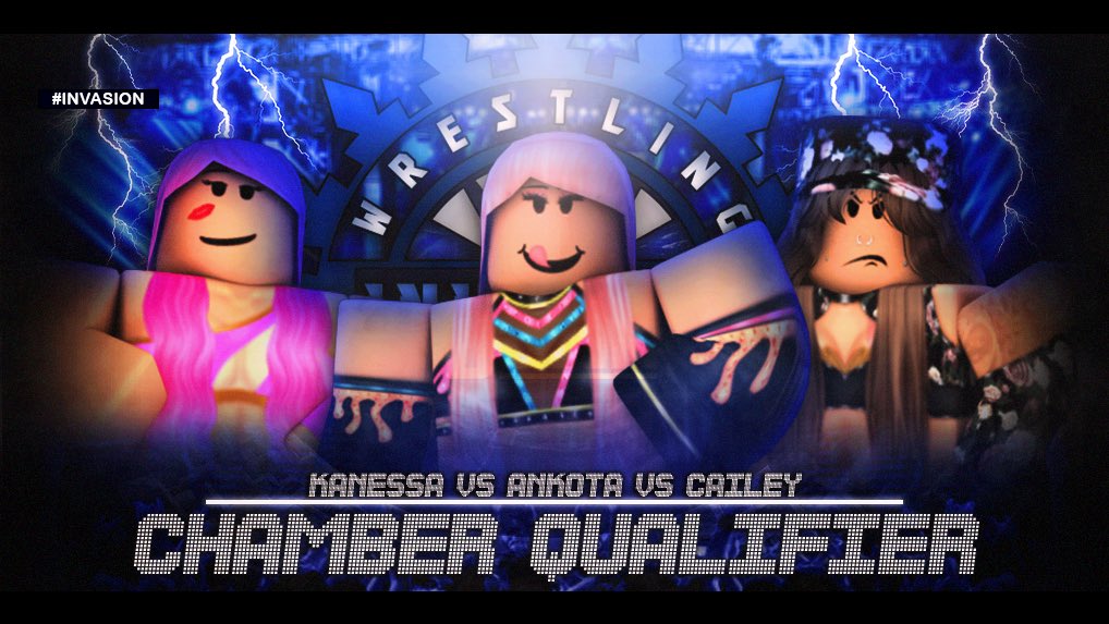 XWENetwork's tweet photo. 🟦 6/2/23  - Invasion 🟦

Three qualifiers will be held, which each winners will be at added into the Chamber at BloodySlam!

#AriShaw vs. @LxcyMxtthxws vs. @sluhchi 
- - -
@MsKanessaMarie vs. @bellasgorl vs. @TheCaileyApoth
- - -
#Ashdrop vs. @JessyTheJinxy vs. @stmbleinhrftstp https://t.co/oOe9lGp1jA