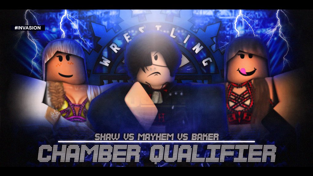 XWENetwork's tweet photo. 🟦 6/2/23  - Invasion 🟦

Three qualifiers will be held, which each winners will be at added into the Chamber at BloodySlam!

#AriShaw vs. @LxcyMxtthxws vs. @sluhchi 
- - -
@MsKanessaMarie vs. @bellasgorl vs. @TheCaileyApoth
- - -
#Ashdrop vs. @JessyTheJinxy vs. @stmbleinhrftstp https://t.co/oOe9lGp1jA