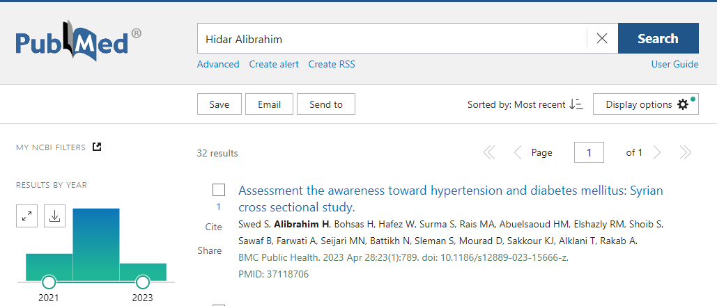 Alhamdulillah,  Reached more than 30 articles in PubMed before Graduation