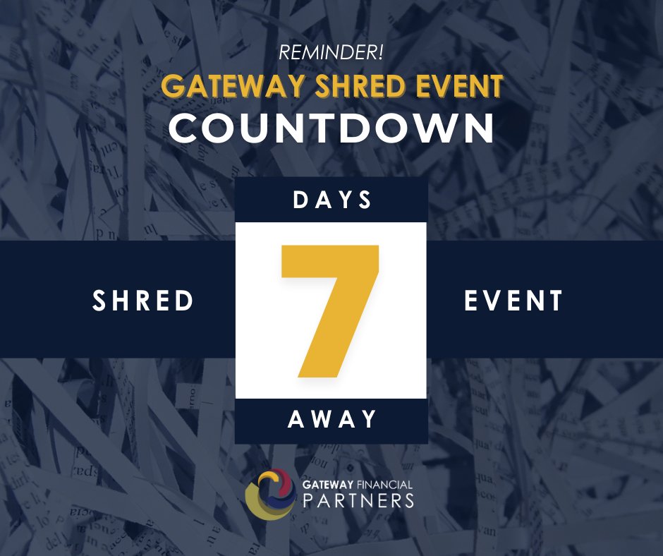 mygfpartner's tweet photo. T-minus 7 days until the Gateway Shred event! 

Join us on Saturday, May 6th at 500 Winding Brook Drive, Glastonbury, CT 06033 from 9 AM - 12 PM!

Safely dispose of your old documents/electronics and protect your personal information. 👍

#GatewayFinancialPartners #BenchofLife https://t.co/UrXYoSDAtL