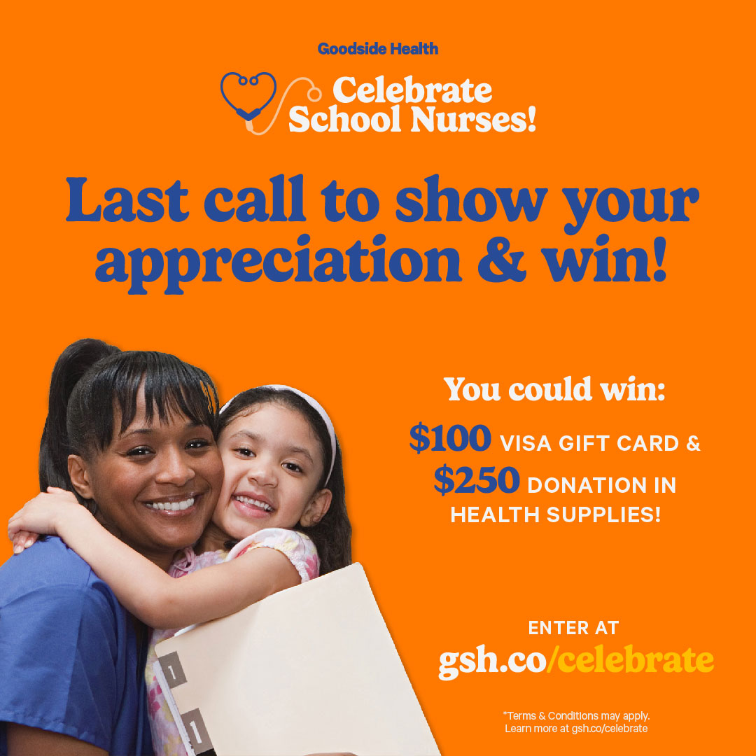 ‼️ SUBMIT YOUR VIDEO BY SUNDAY! ‼ 
Last call to shout out your School Nurse and be entered to win a $100 Visa Gift Card! School Nurses deserve to hear how appreciated they are for their commitment to the health of your student. 

#CelebrateSchoolNurses 
gsh.co/celebrate