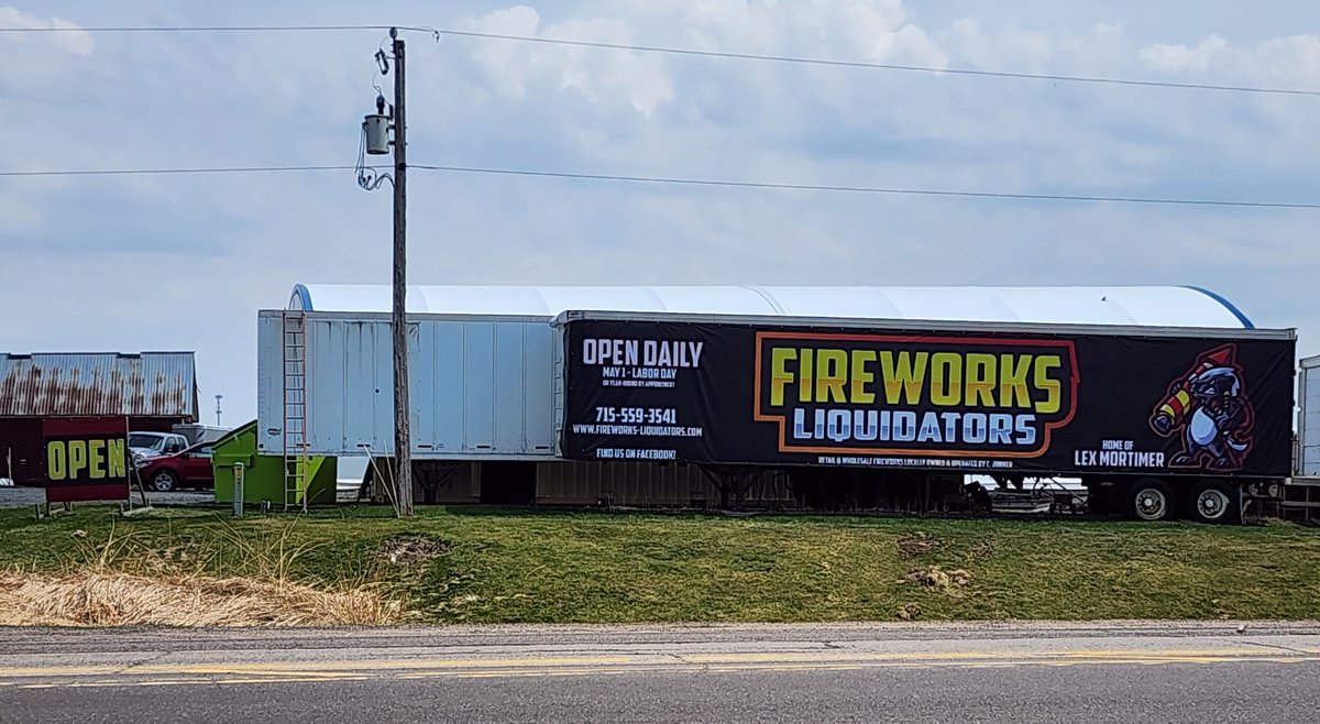 fireworkswi's tweet image. While you&apos;re out garage sale shopping in Cadott this weekend, take a little peek at our new signs.  You can actually see our name out front!  #namerecognition #whodat