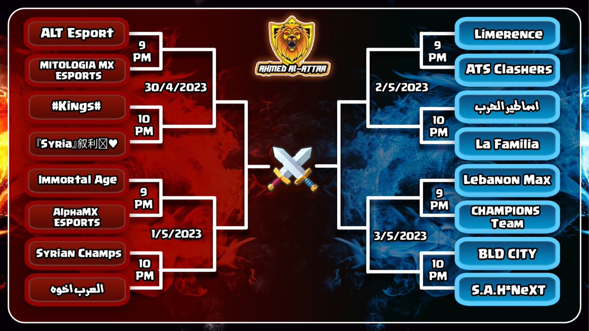 7ammouriGaming's tweet photo. we came finally to  qualifier 16 rounds as shown in the pic please be ready everything here is clear and obvious for every team i wish you all the best of luck . 

broadcast will be live on YouTube
https://t.co/nxbrPsk27d

#clashofclans 
#Tournament 
#Coc
#MiddleEast 
#legends https://t.co/U4EUnBB3zY