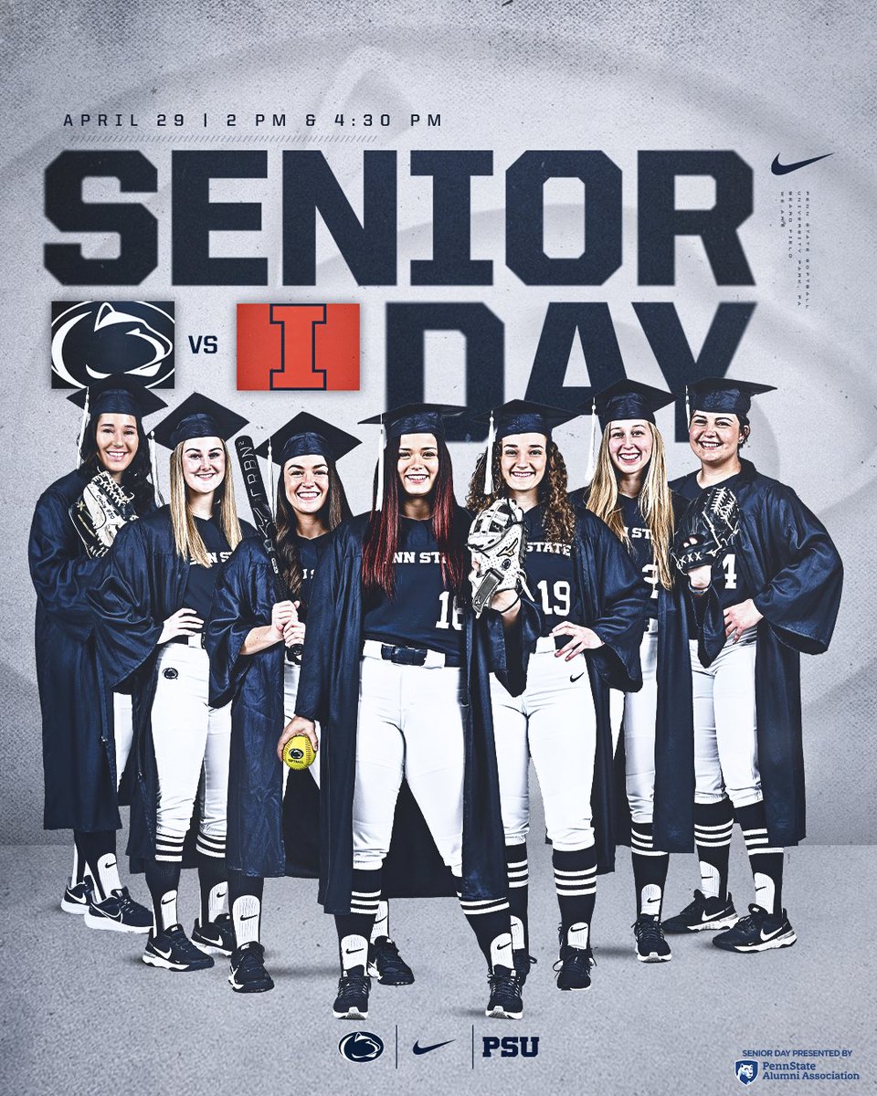 Today… we play for the SENIORS👩‍🎓

🥎: <a href="/illinisb/">Illinois Softball</a> 
📍: University Park, Pa.
🏟️: Beard Field
⏰: 2 p.m. | 4:30 p.m.
👩‍🎓🎉: 1:40 p.m.
🖥️: B1G+
📻: 93.3 FM | LionVision
📊: GoPSUSports.com

#WeAre