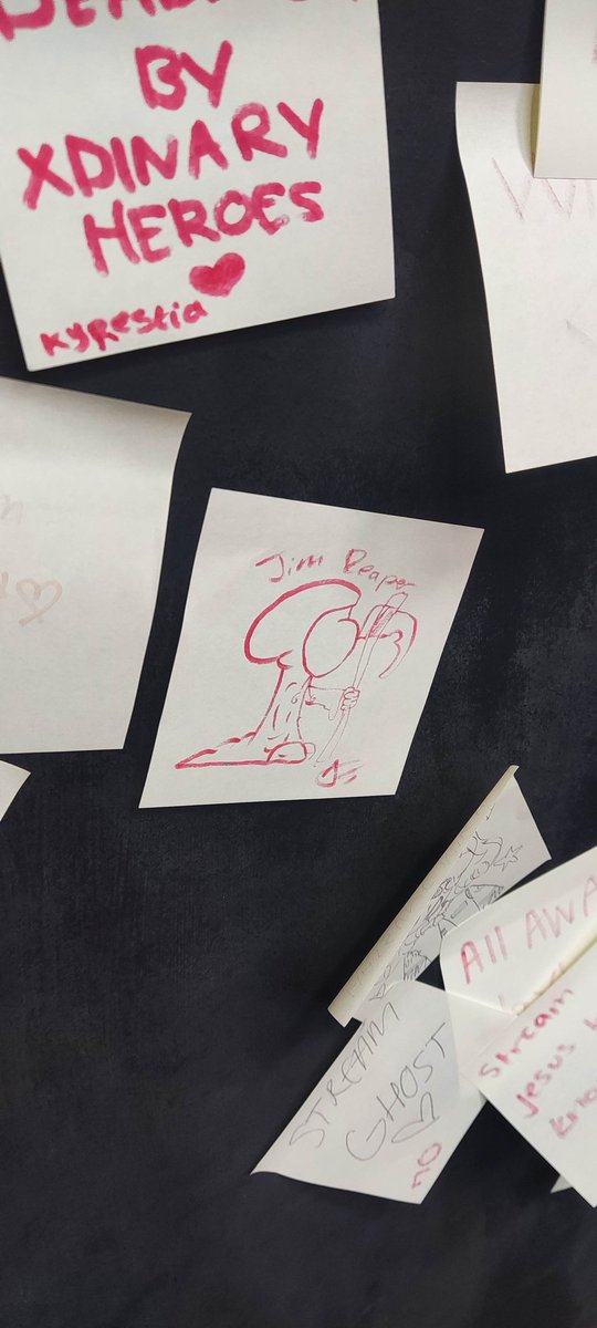 The8BitMonkey's tweet photo. Up in Newcastle today so figured I'd add a #JimReaper drawing to the wall of #HMV
Jim Reapers a character for a comic I was working on MANY years ago, never really ironed out the store but from time to time I'll add him to the world so I've done something with him at least! https://t.co/LjvrJq8dq1
