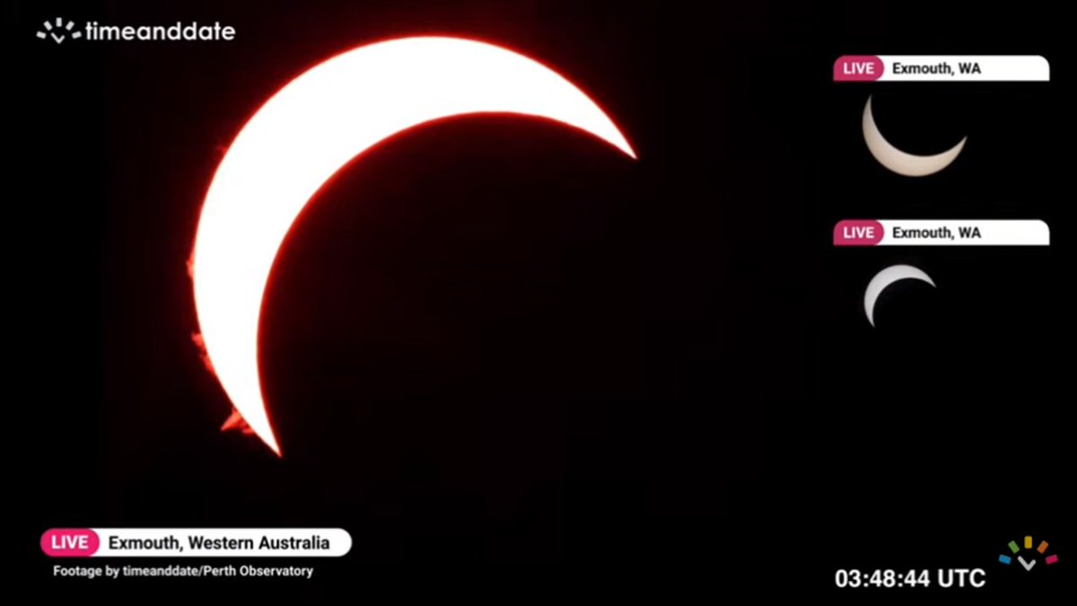 timeanddate's tweet photo. We caught some lovely #prominences around the edge of the #Sun during last week’s eclipse.
Our local star is lively at the moment: this week, #auroras — aka the #northernlights — have been spotted in parts of the US and Europe.
https://t.co/SfEFFLC1jh https://t.co/Jj6itG8pKp