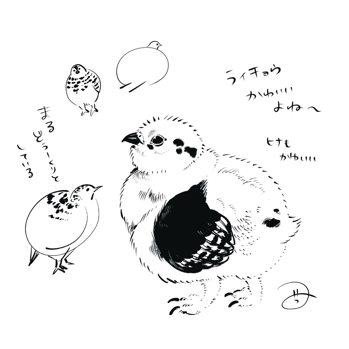 雷鳥ドキュメンタリーをみて息抜きらくがき