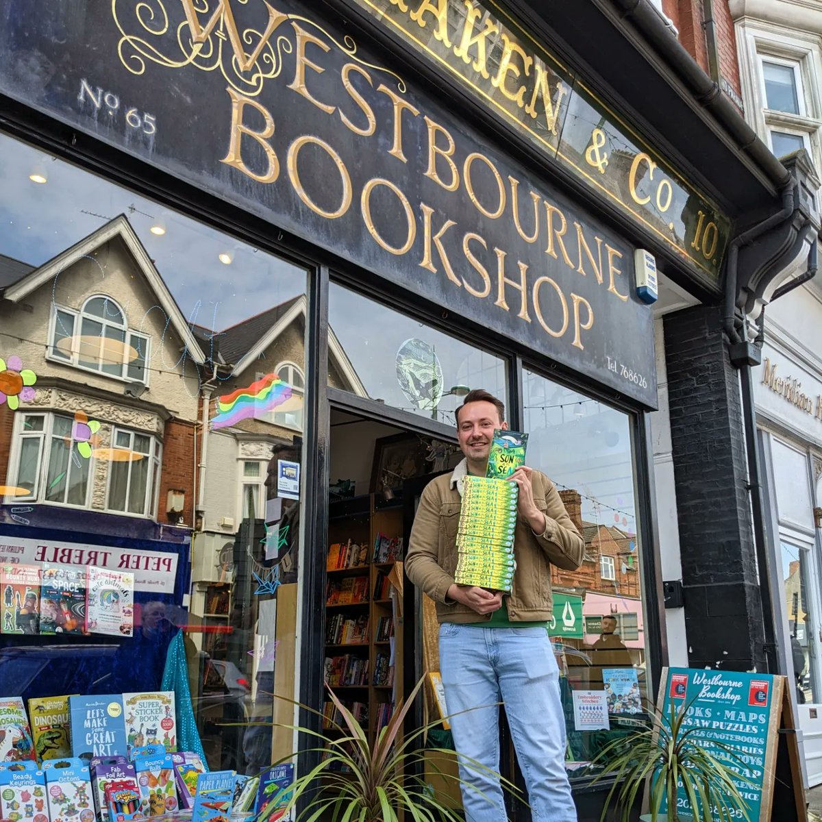 westbournebooks's tweet photo. Thanks for signing a STACK of your new children's book, Son of the Sea Richard! It's always a pleasure to have you! 📚🛶🌊🪸🐟 https://t.co/ewMAgDzeZy