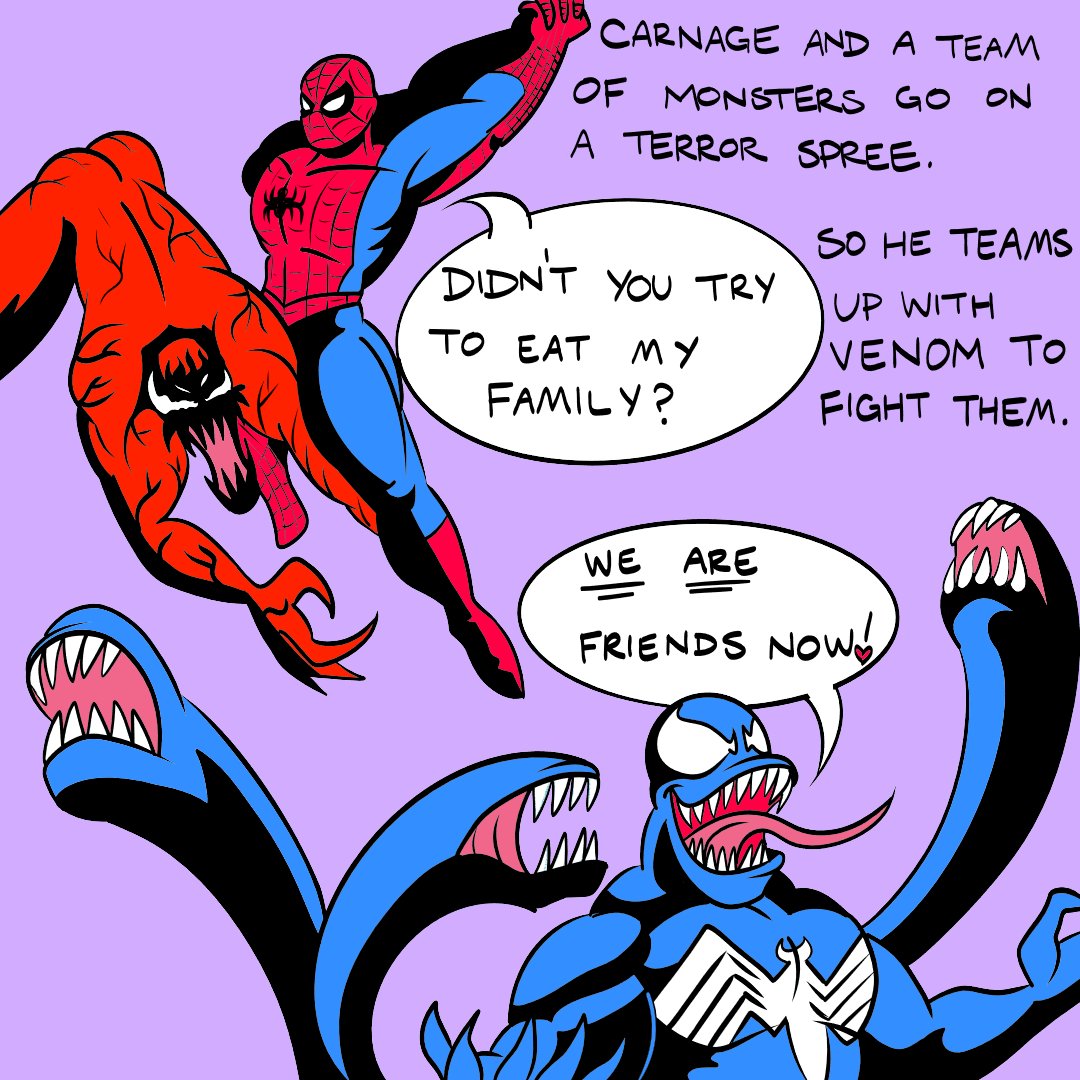 doc_fortune's tweet photo. #spiderman #venom #carnage #maximumcarnage #spiderverse #marvel #marvelcomics #marvelfanart #comicbooks #comicbookart #cartoons #cartoonart #drawing #art #digitalart #vectorart #illustration #graphicdesign #webcomics https://t.co/rvlJAvERoB