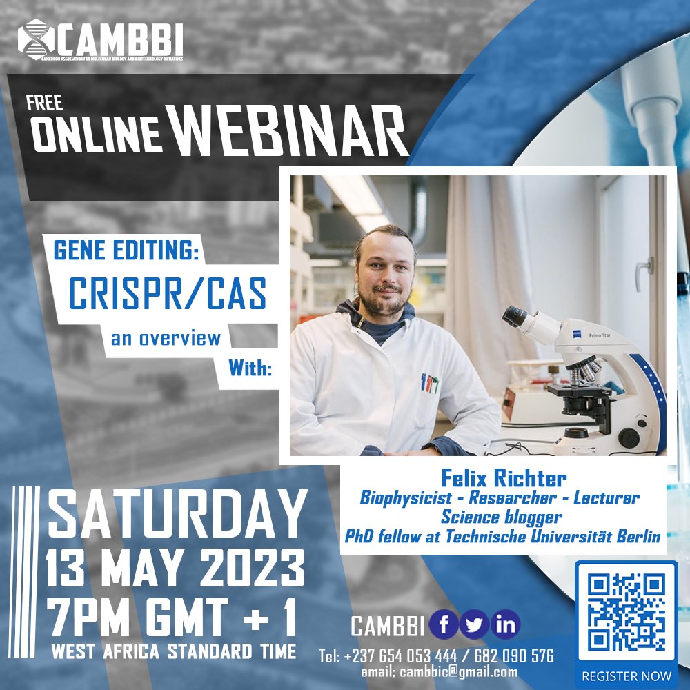 cambbic's tweet photo. [Webinar]
CRISPR/Cas, Revolutionary genetic engineering technique. An overview given by PhD fellow @mlifeandscience 
Register Now : https://t.co/ENOB1rhhjy https://t.co/dIs05nWLTz